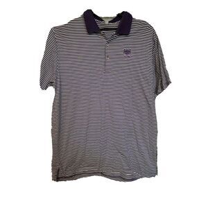 Peter Millar Men's Stripe Golf Polo Shirt La Gorce Country Club Miami FL Size XL